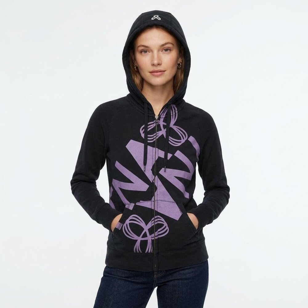 TNA Black and Purple Zip-Up Hoodie (M)